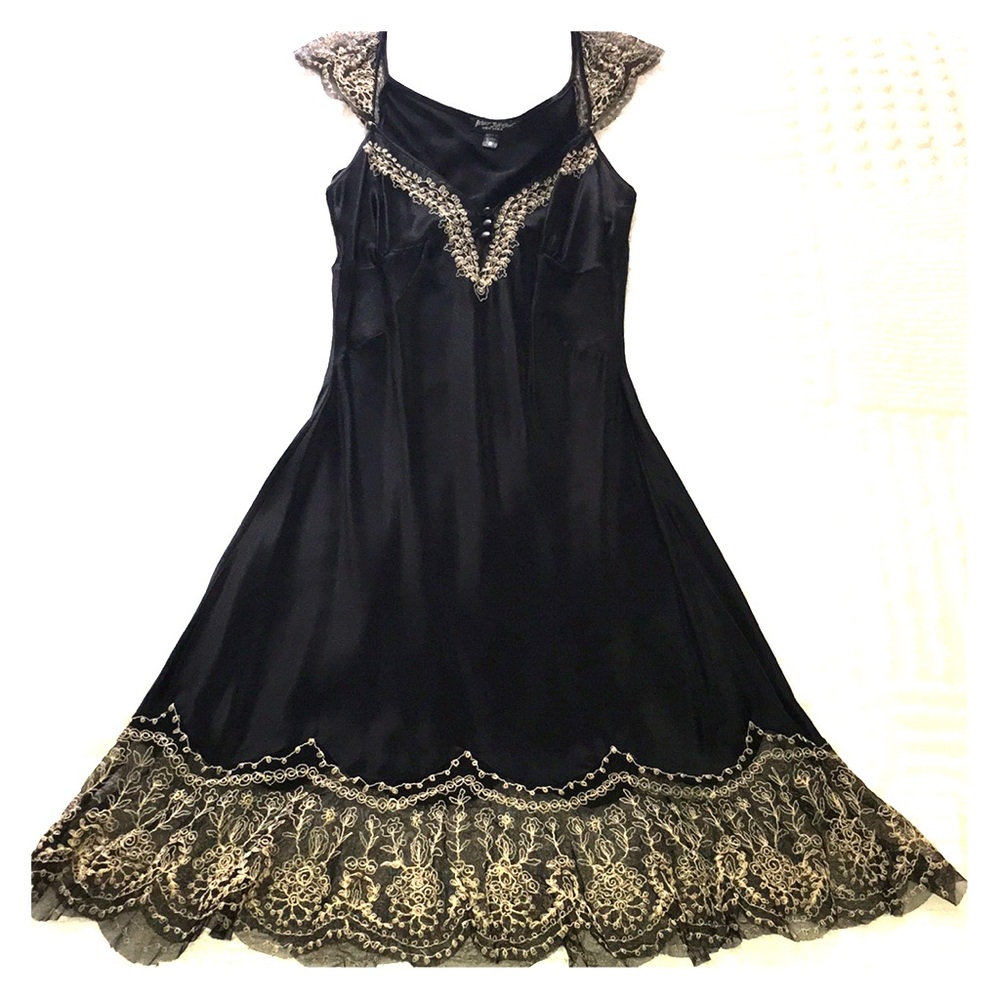 Betsey Johnson Black Slip Dress